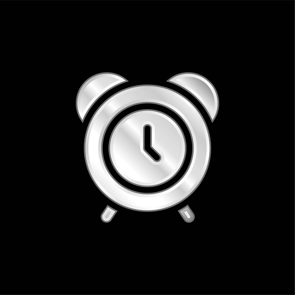 Reloj despertador plateado icono metálico - Vector, imagen