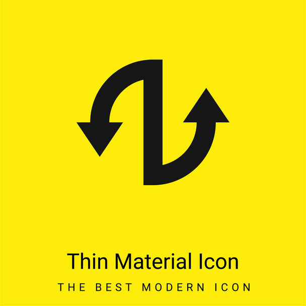 Arrows minimal bright yellow material icon - Vector, Image