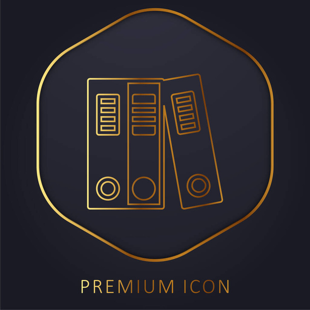 Arkisto kultainen viiva premium logo tai kuvake - Vektori, kuva