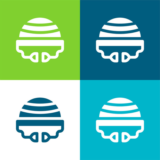 Bosu Ball Set di icone minime piatte a quattro colori - Vettoriali, immagini