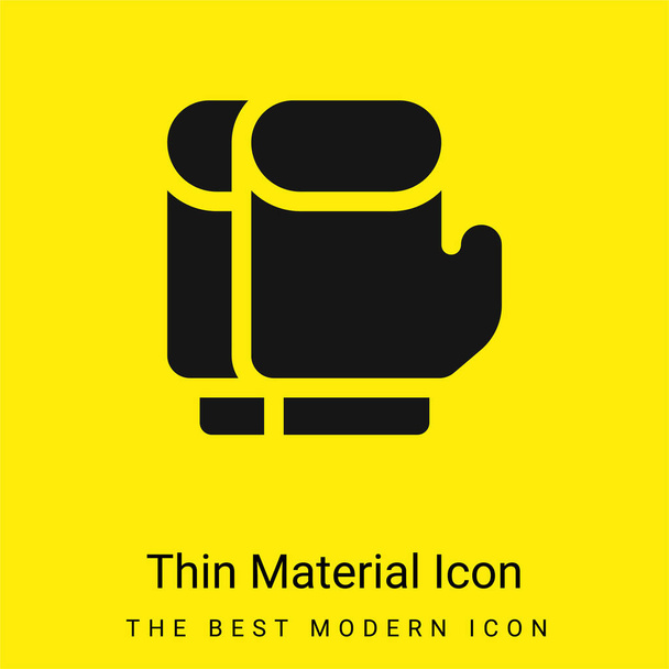 Bokshandschoenen minimaal helder geel materiaal icoon - Vector, afbeelding