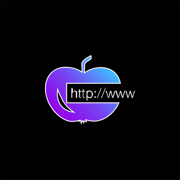 Apple Link ikona wektora niebieskiego gradientu - Wektor, obraz