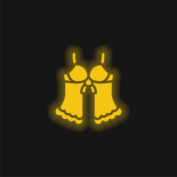 Babydoll giallo incandescente icona al neon - Vettoriali, immagini
