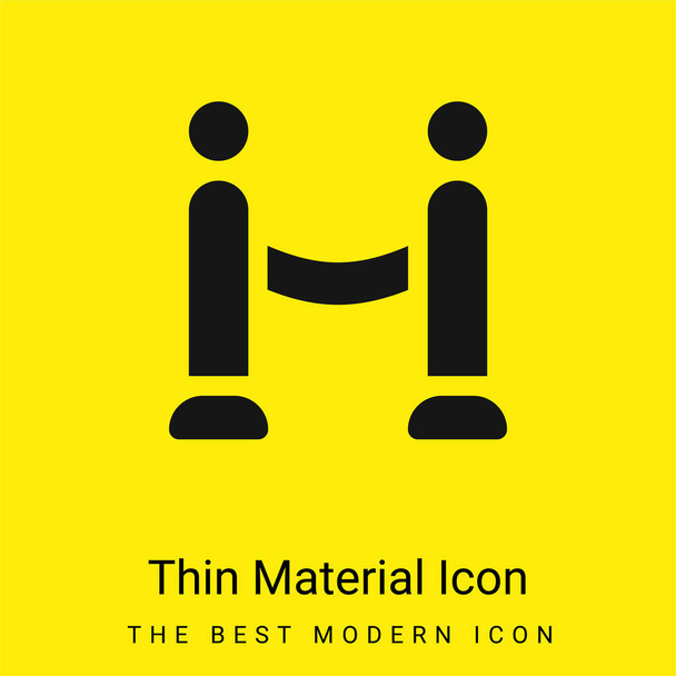 Barrera mínima icono de material amarillo brillante - Vector, Imagen
