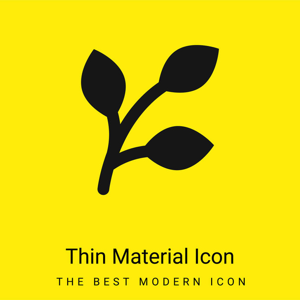 Rama mínima de material amarillo brillante icono - Vector, Imagen