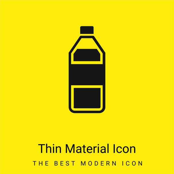 Flasche Wasser minimal leuchtend gelbes Material Symbol - Vektor, Bild