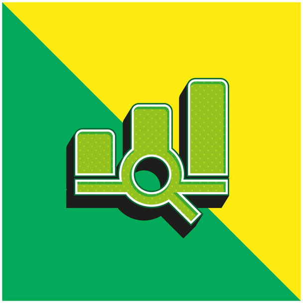 Барний графік Зелений і жовтий сучасний 3d Векторний логотип
 - Вектор, зображення
