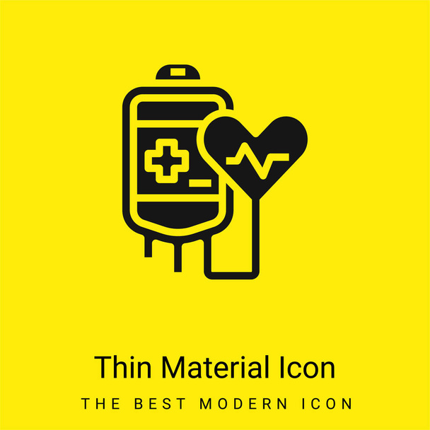Bloeddonatie minimaal helder geel materiaal icoon - Vector, afbeelding