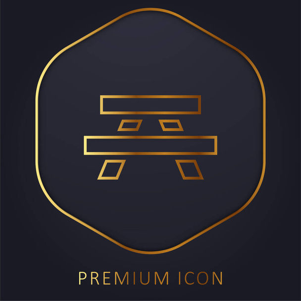 Banco linea dorata logo premium o icona - Vettoriali, immagini