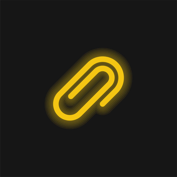 Bevestigingen geel gloeiend neon pictogram - Vector, afbeelding