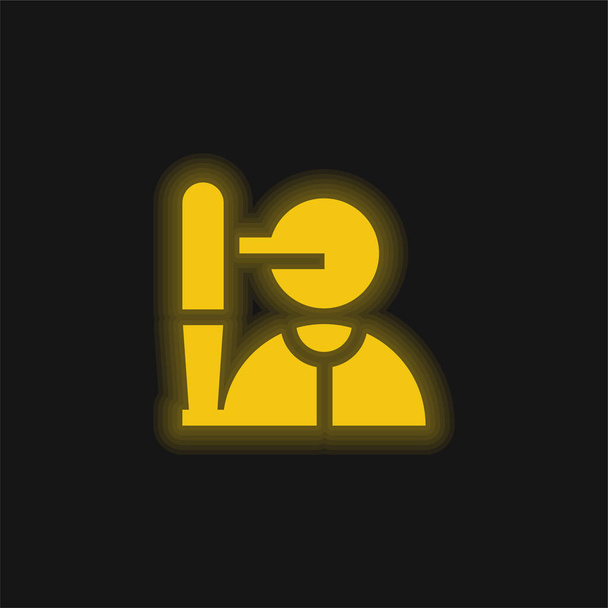 Batter yellow glowing neon icon - Vector, Image