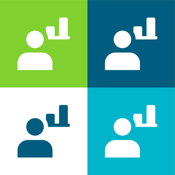 Adminisztrátor Lapos négy szín minimális ikon készlet - Vektor, kép