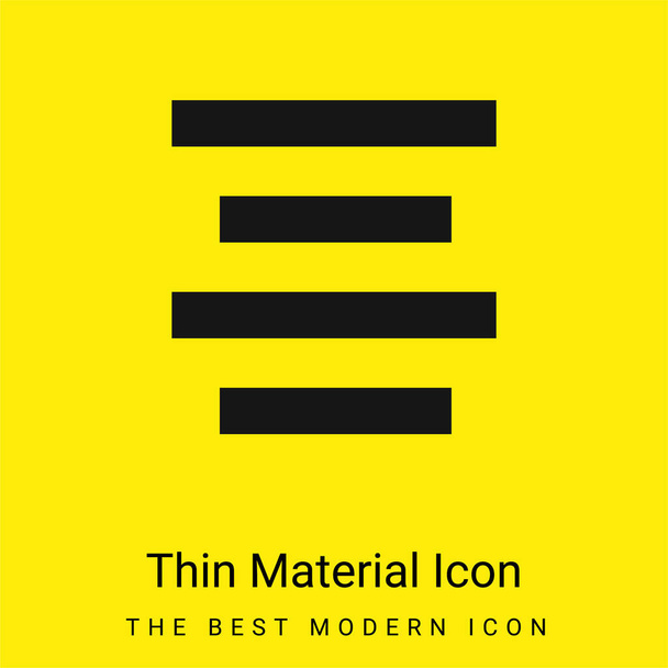 Align Center minimal bright yellow material icon - Vector, Image