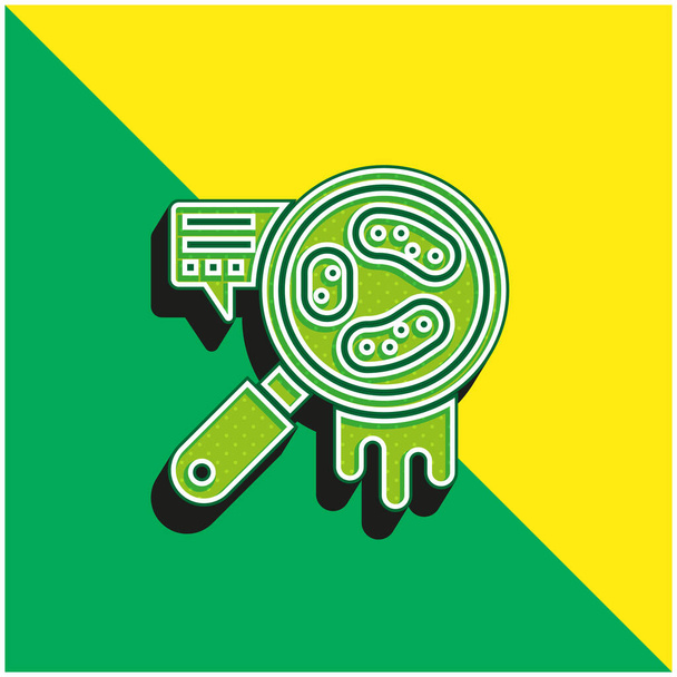 Bactérias Verde e amarelo moderno logotipo vetor 3d ícone - Vetor, Imagem