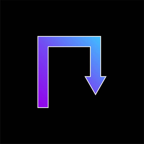 Ângulos de seta Símbolo ícone de vetor gradiente azul - Vetor, Imagem