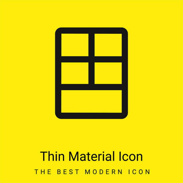 Big Layout minimális fényes sárga anyag ikon - Vektor, kép
