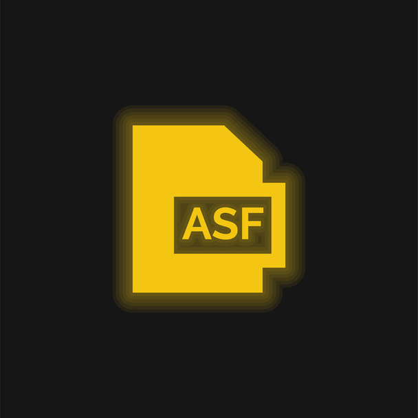 Asf yellow glowing neon icon - Vector, Image