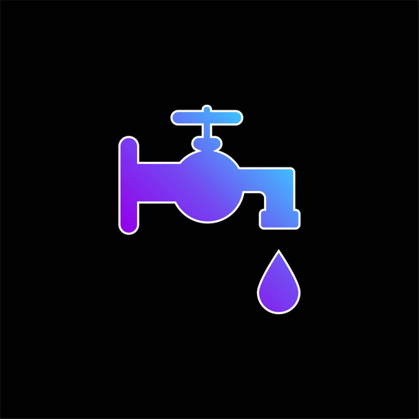 Bad-Wasserhahn-Werkzeug blaues Gradienten-Vektor-Symbol - Vektor, Bild