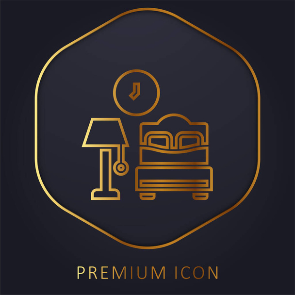 Accomodation golden line premium logo or icon - Vector, Image