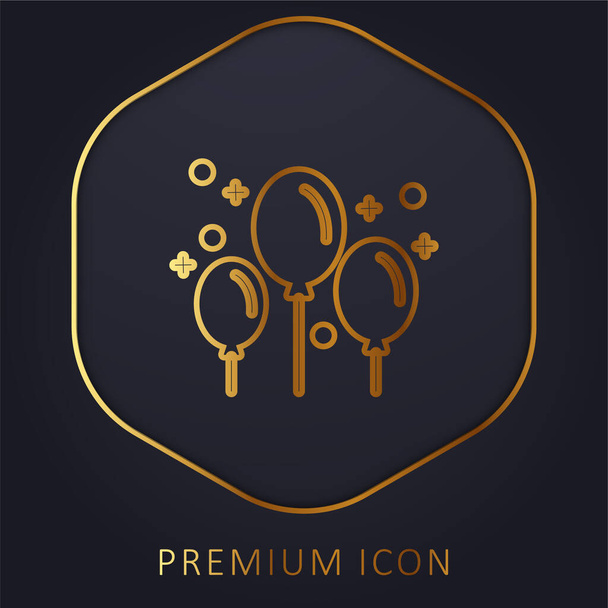 Повітряні кулі Золота лінія логотип або значок преміум-класу
 - Вектор, зображення