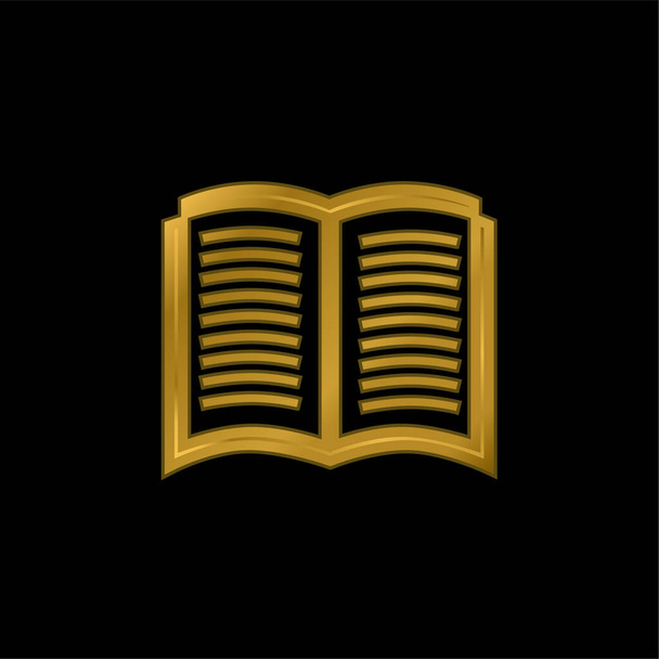 Buch Geöffnetes Symbol vergoldet metallisches Symbol oder Logo-Vektor - Vektor, Bild