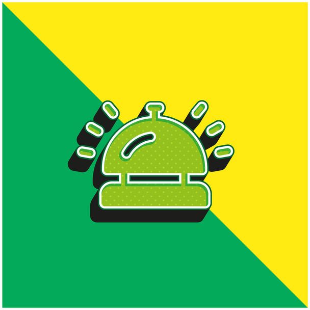 Bell verde y amarillo moderno vector 3d icono del logotipo - Vector, imagen