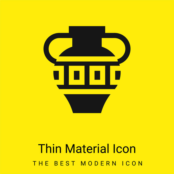 Ánfora mínimo icono de material amarillo brillante - Vector, Imagen