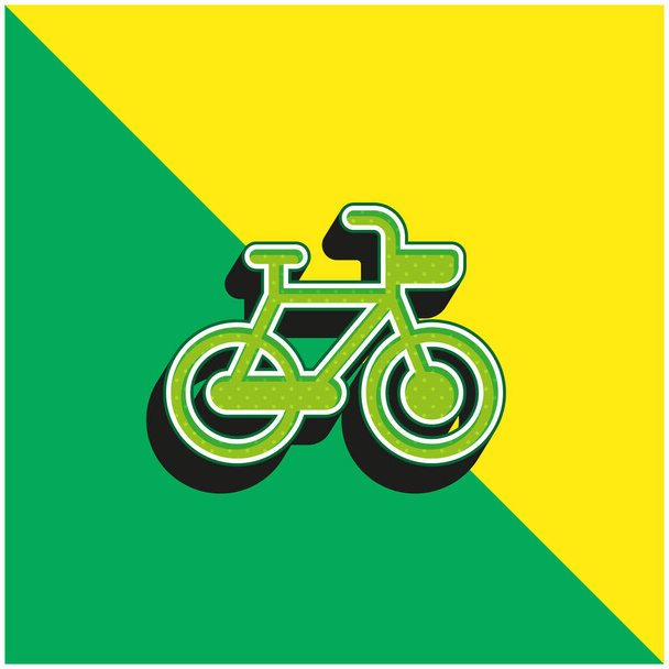Vélo Vert et jaune icône vectorielle 3d moderne logo - Vecteur, image