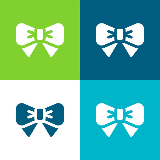 Bow Flat four color minimal icon set - Vector, Image