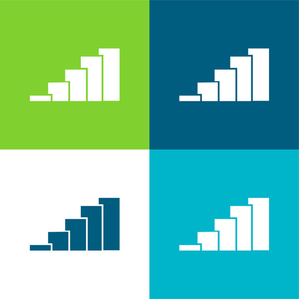 Bars Graphic Flat vier kleuren minimale pictogram set - Vector, afbeelding
