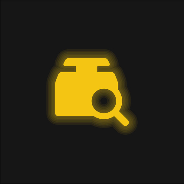 Box yellow glowing neon icon - Vector, Image
