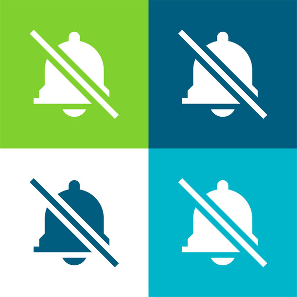 Riasztó Lapos négy szín minimális ikon készlet - Vektor, kép