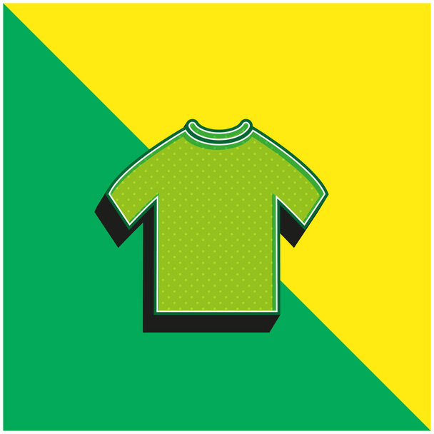 Black Male T Shirt Groen en geel modern 3D vector icoon logo - Vector, afbeelding