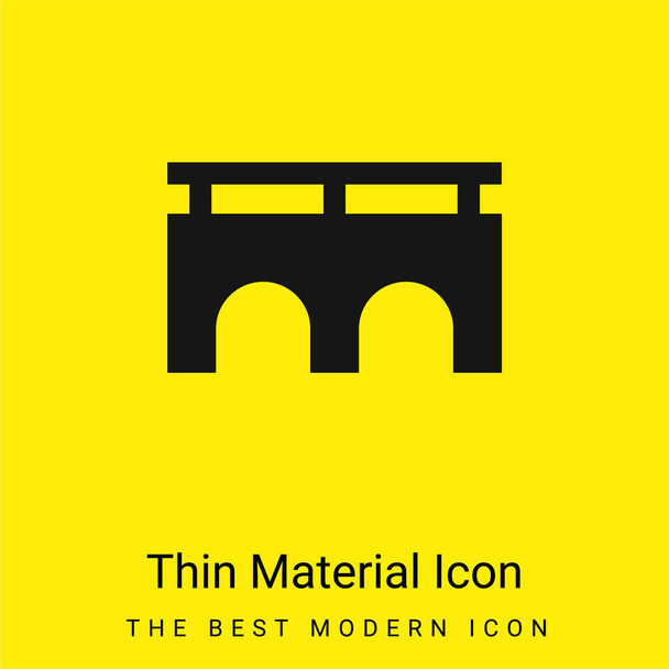 Bridge minimális fényes sárga anyag ikon - Vektor, kép