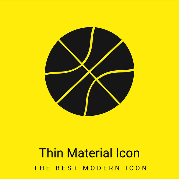 Basketball Ball With Line minimal bright yellow material icon - Vector, Image