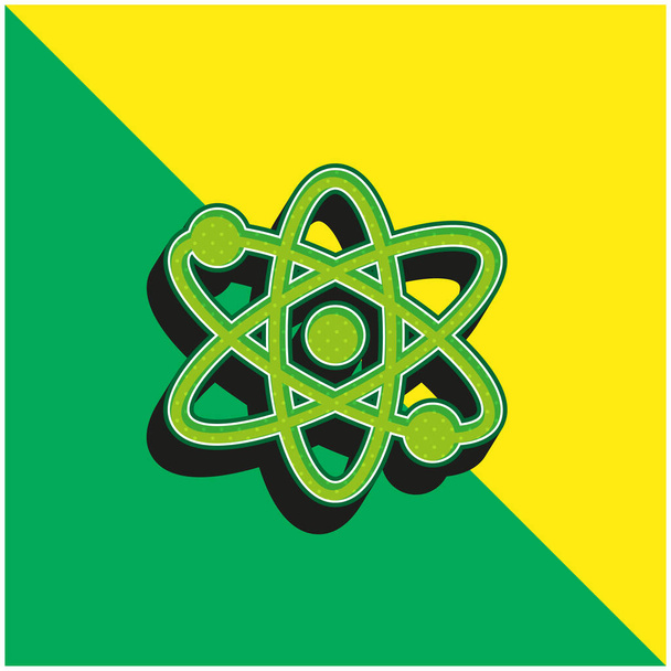 Atom Green a žluté moderní 3D vektorové logo - Vektor, obrázek