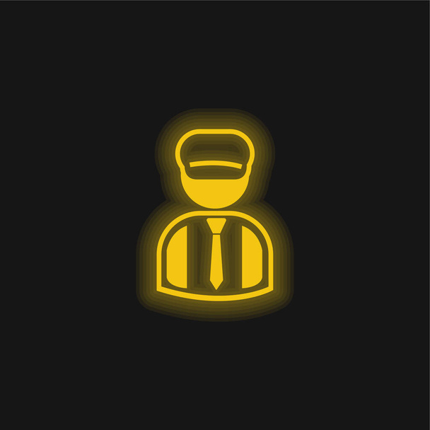 Bookkeeper yellow glowing neon icon - Vector, Image