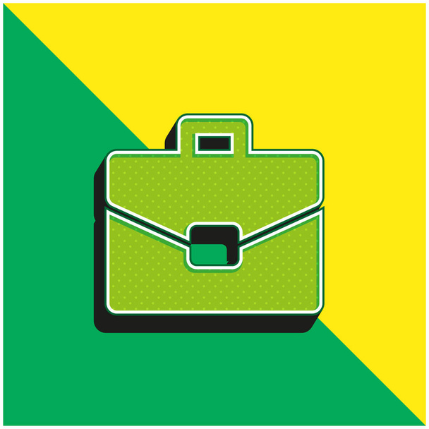 Maleta Verde e amarelo moderno logotipo vetor 3d ícone - Vetor, Imagem