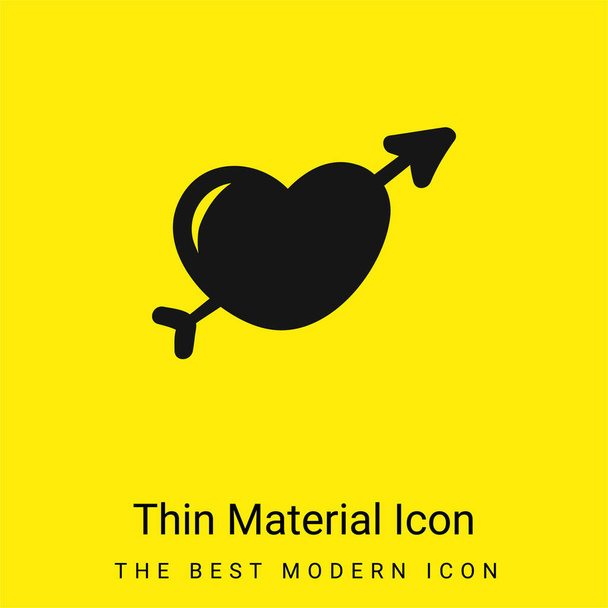 Flèche minimale jaune vif icône matérielle - Vecteur, image
