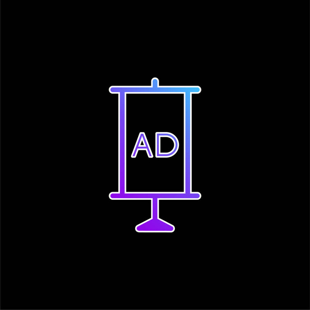 AD Board ikona wektora niebieskiego gradientu - Wektor, obraz