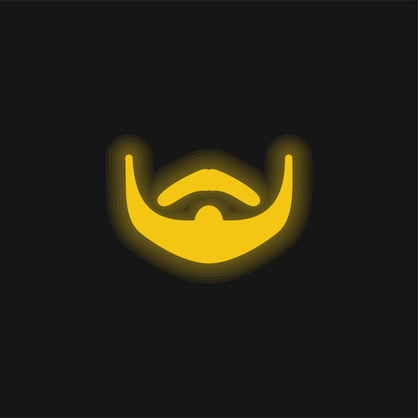 Борода жовта сяюча неонова ікона
 - Вектор, зображення