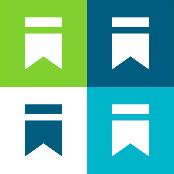 Bookmark Flat four color minimal icon set - Vector, Image
