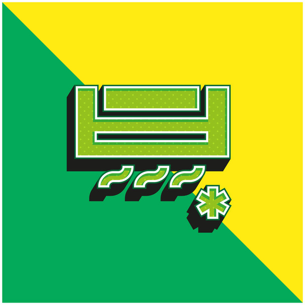Κλιματισμός Πράσινο και κίτρινο σύγχρονο 3d διάνυσμα εικονίδιο λογότυπο - Διάνυσμα, εικόνα