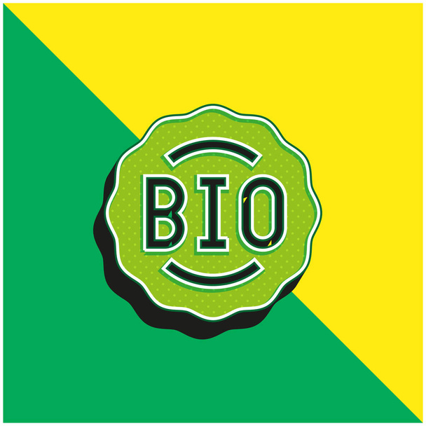 Bio Zöld és sárga modern 3D vektor ikon logó - Vektor, kép