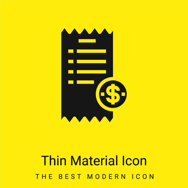 Bill icona materiale giallo brillante minimo - Vettoriali, immagini