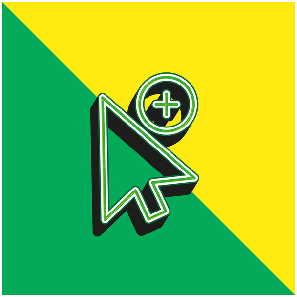 Añadir Selección Verde y amarillo moderno vector 3d icono logo - Vector, Imagen