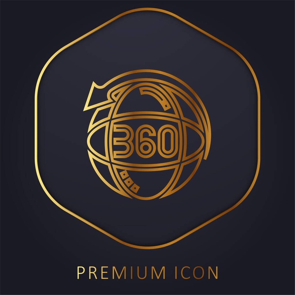 360 golden line premium logo or icon - Vector, Image