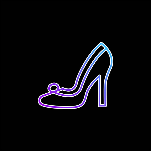 Sapato nupcial ícone vetor gradiente azul - Vetor, Imagem
