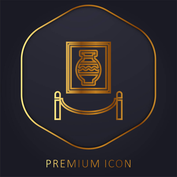 Арт золота лінія логотип або значок преміум-класу
 - Вектор, зображення
