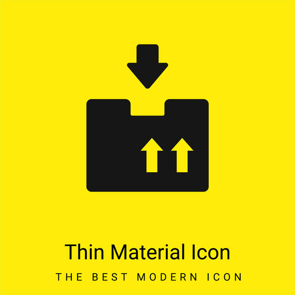 Caja mínima icono de material amarillo brillante - Vector, Imagen